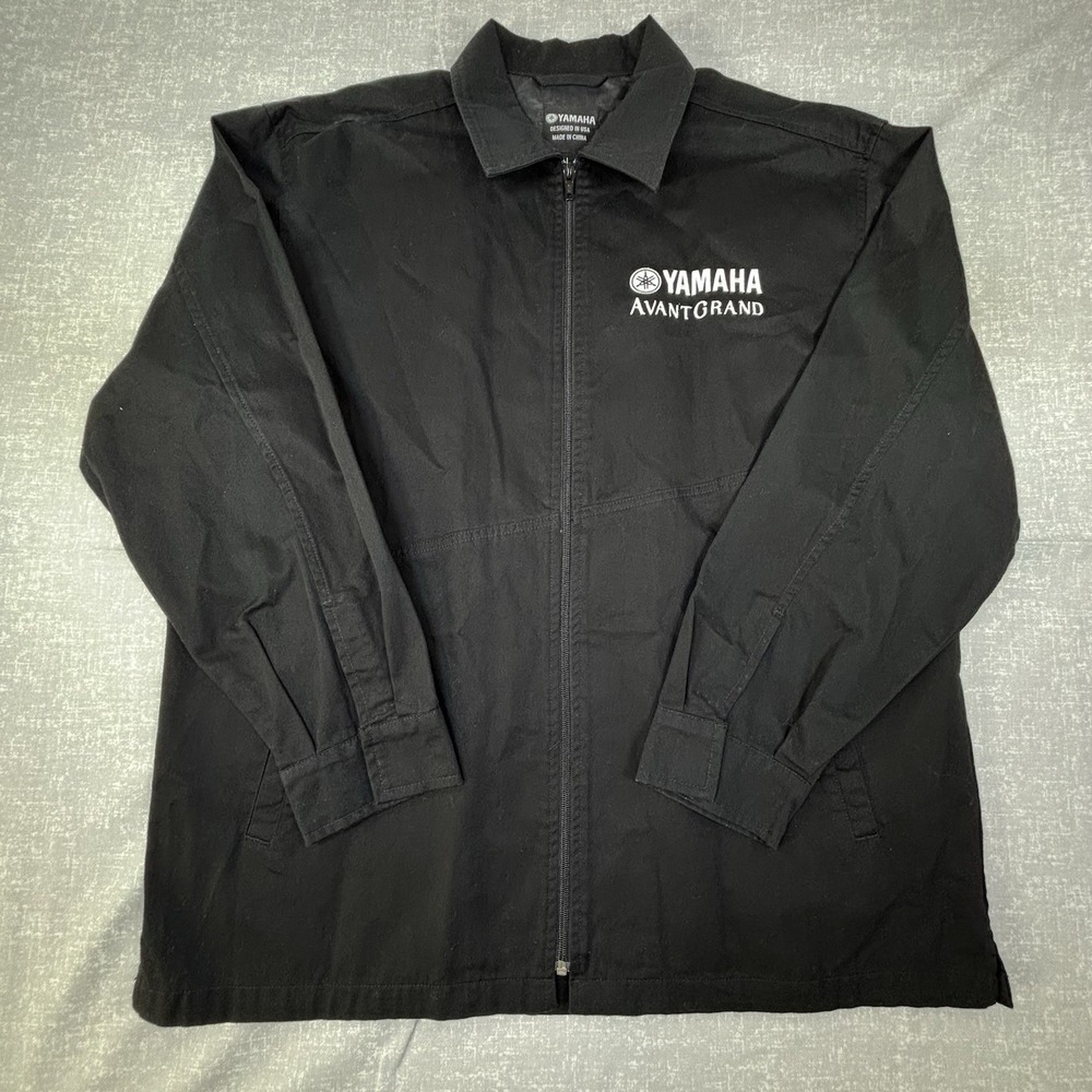 Vintage Yamaha AvantGrand Full Zip Black Jacket Cotton Rare L